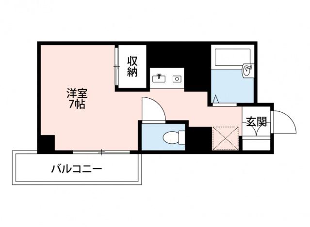 アクアコート廿日市(1K/6階)の間取り写真