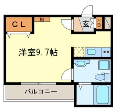CHAMBRE HIDEMI II(ワンルーム/1階)の間取り写真
