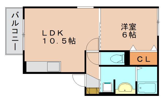 ルミエール松崎(1LDK/1階)の間取り写真