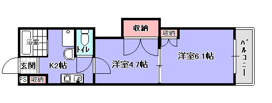 プレステ-ジ金沢(2K/7階)の間取り写真