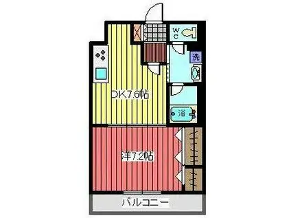 サリエンテ・K(1DK/2階)の間取り写真