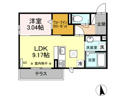 RIQUEZA黒野II(1LDK/1階)の間取り写真