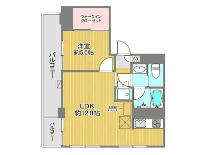 ハイツ練馬(1LDK/3階)の間取り写真