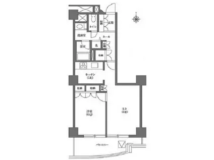 文京グリーンコート ビュータワー本駒込B(1LDK/6階)の間取り写真