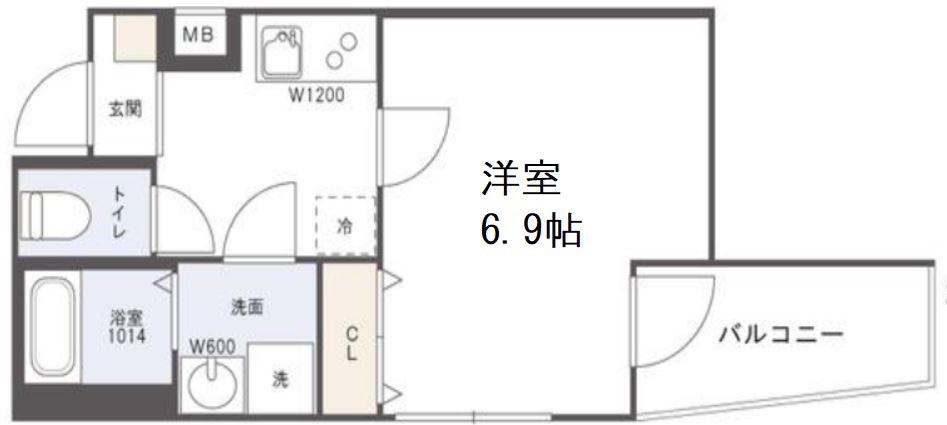 FLAM FKUSHIMA(1K/2階)の間取り写真