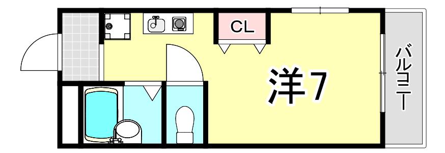 ハイツコンフォート(1K/2階)の間取り写真