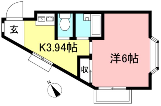 第一サニーコート(1K/2階)の間取り写真