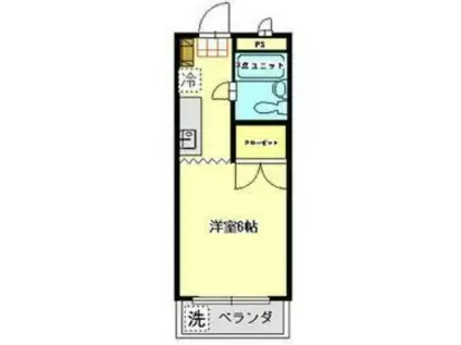 コーポサカエ3(1K/1階)の間取り写真