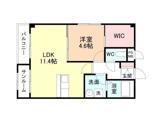 ルミナス(1LDK/3階)の間取り写真