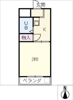 エクセル羽黒(1K/1階)の間取り写真