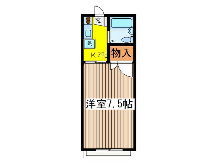 第一コーポ市瀬(1K/2階)の間取り写真