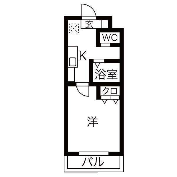 A-CITY港宝神(1K/2階)の間取り写真