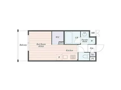 B CITY APARTMENT SHINJUKU NW(ワンルーム/3階)の間取り写真