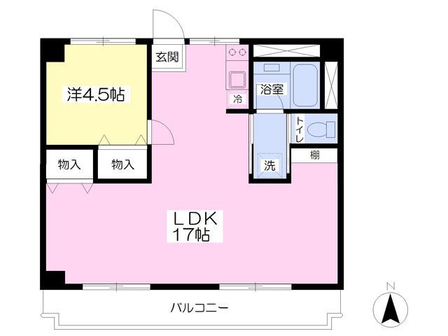 CASA442(1LDK/3階)の間取り写真