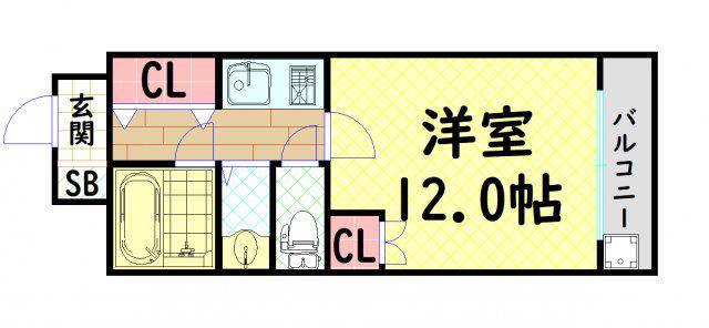 東栄プラザ松屋町3番館(1K/11階)の間取り写真
