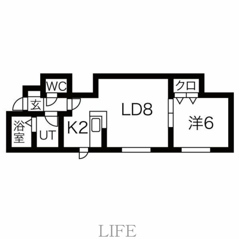 REST HILLS白石駅 A棟(1LDK/2階)の間取り写真