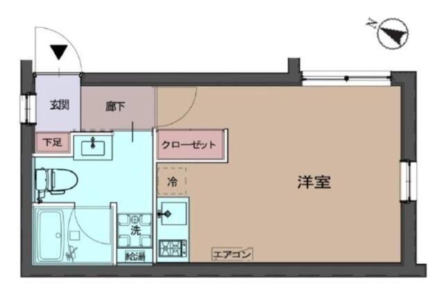 クリアル渋谷笹塚(ワンルーム/2階)の間取り写真