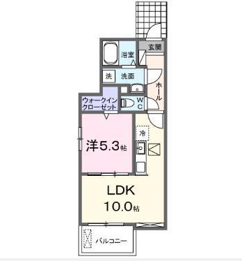 コーポサンシャイン II(1LDK/1階)の間取り写真