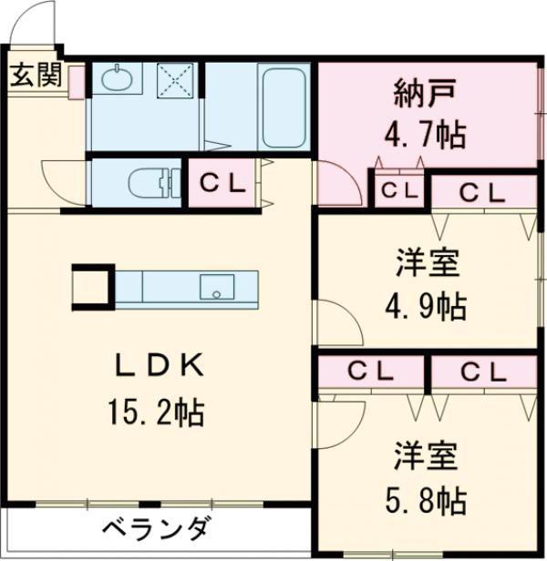 ローズガーデン(3LDK/3階)の間取り写真