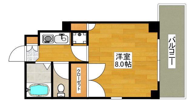 ハシモトエージェンシービルI(1K/2階)の間取り写真