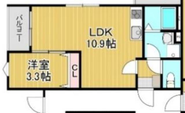 グランアクシス(1LDK/3階)の間取り写真