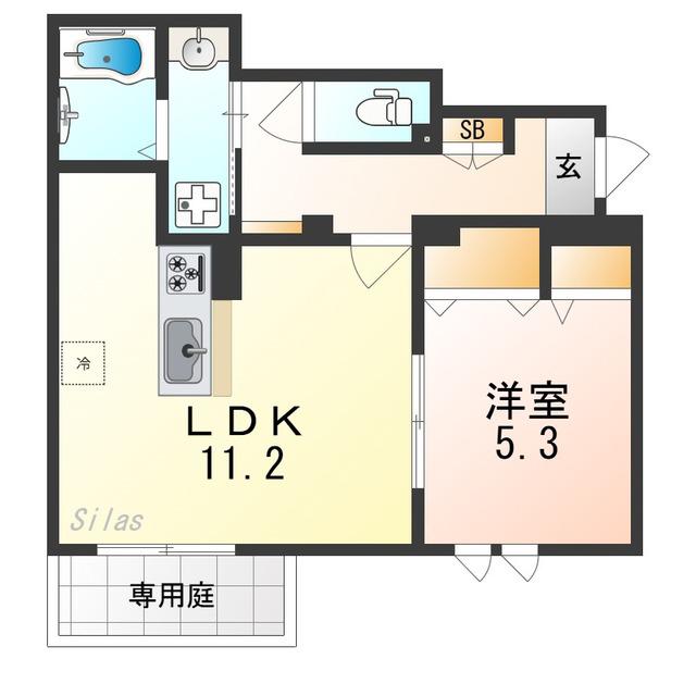 HEIM MAISON 中向陽(1LDK/1階)の間取り写真