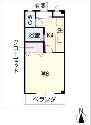ラメゾン タナカE(1K/3階)の間取り写真