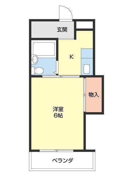 ホワイトハウス1号館(1K/5階)の間取り写真