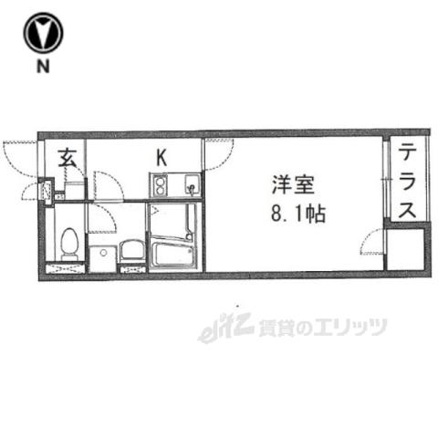 レオネクスト御所(1K/1階)の間取り写真