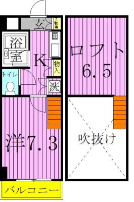 KFビル(1K/6階)の間取り写真