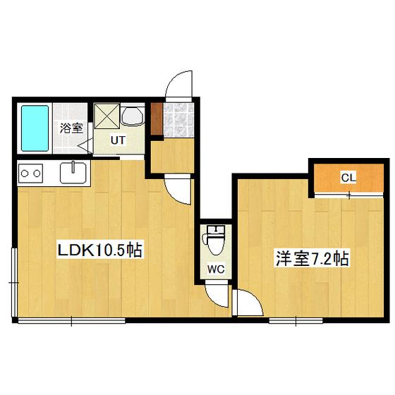 さくらんぼハウスB(1LDK/1階)の間取り写真