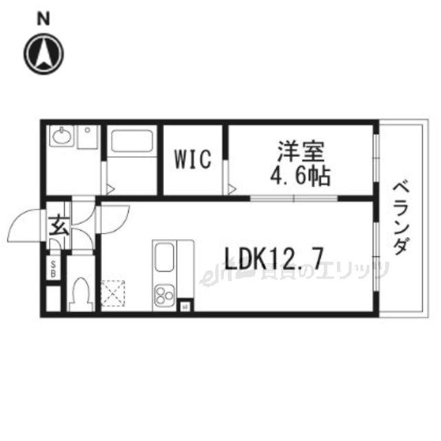 トレンヴィラ北摂(1LDK/2階)の間取り写真