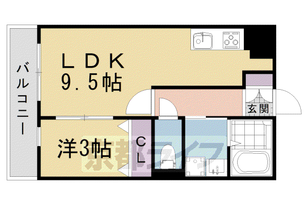 レクエルド宝ヶ池(1LDK/2階)の間取り写真