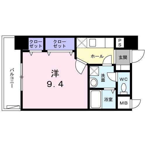 グレイスあらかわ(1K/4階)の間取り写真