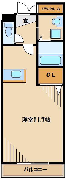 ファミリアノール(ワンルーム/3階)の間取り写真