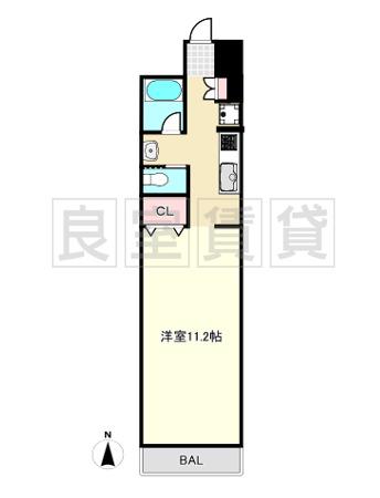 地下鉄鶴舞線 いりなか駅 徒歩6分 4階建 築20年(1K/4階)の間取り写真