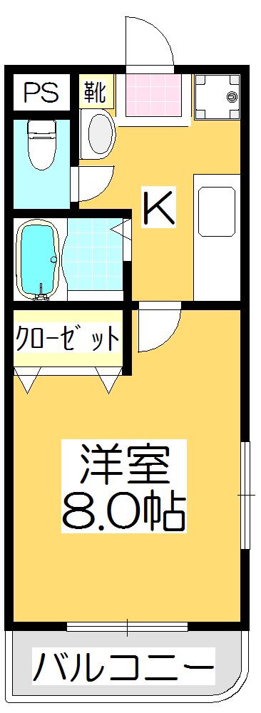 ソルトビレッジ(1K/4階)の間取り写真