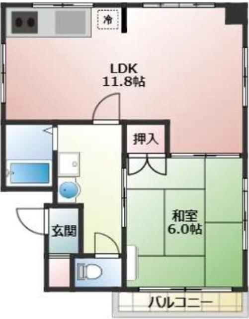 リバーサイドKOYO5(1LDK/3階)の間取り写真