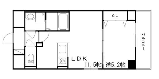MISTRAL姫路駅前V忍町(1LDK/9階)の間取り写真