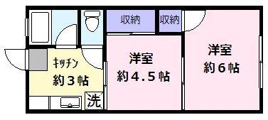 エスペランサ荘(2K/2階)の間取り写真