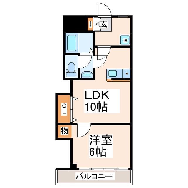 椿ビル(1LDK/4階)の間取り写真