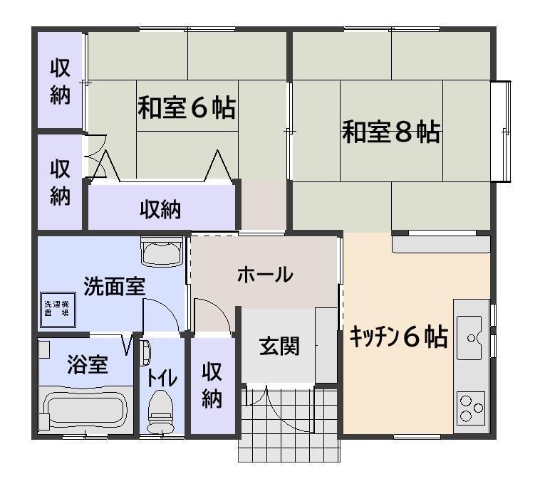 なつめアパート(2DK/1階)の間取り写真