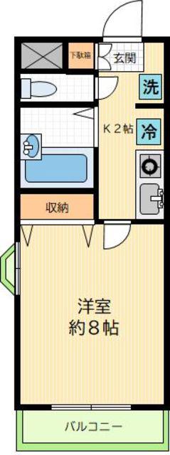 池ノ上ハイム(1K/2階)の間取り写真