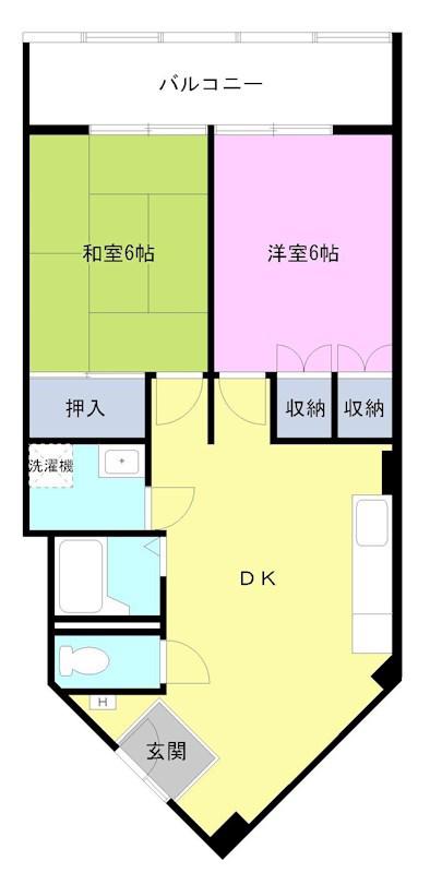 グレースマンションII(2DK/2階)の間取り写真