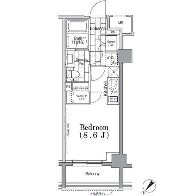 ONE ROOF FLAT TSUKISHIMA(ワンルーム/2階)の間取り写真
