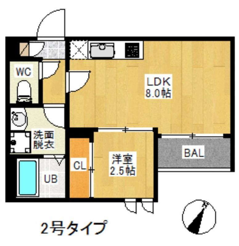 REGALEST GIGLIO吉塚(1LDK/1階)の間取り写真