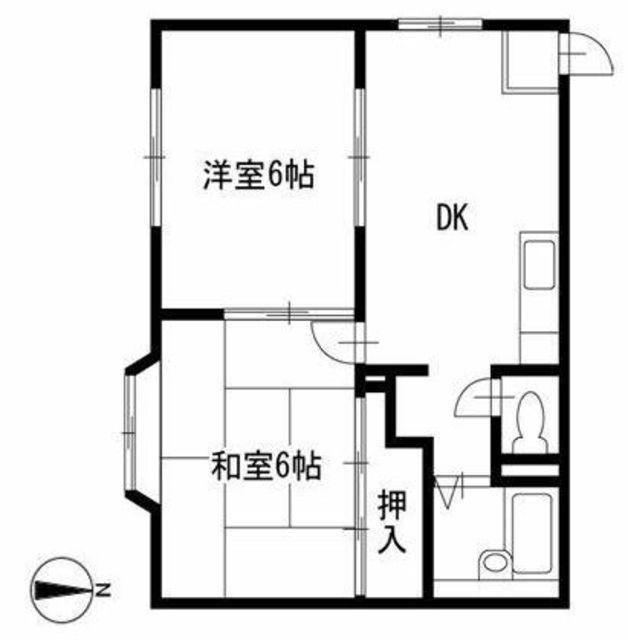 コアベルウッド(2DK/2階)の間取り写真