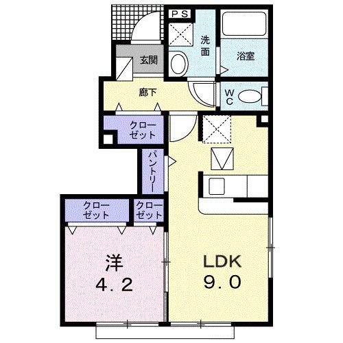 スパークル江戸川(1LDK/1階)の間取り写真