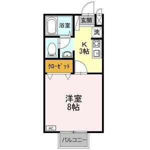 ハイム西五城(1K/1階)の間取り写真