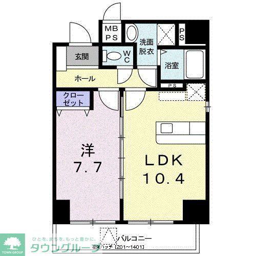 小網町倶楽部(1LDK/5階)の間取り写真